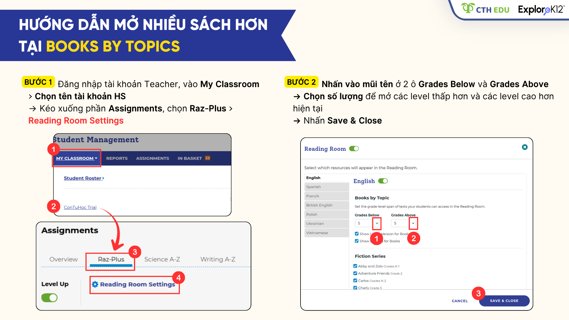 Hướng dẫn mở rộng kho sách cho con tại "Books By Topics"